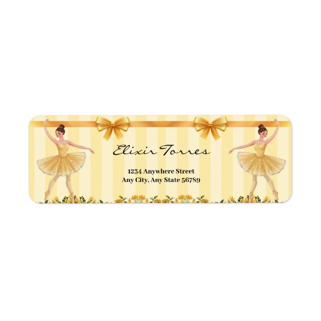 Niedliche Blumengelbe Ballerina Ribbon Babydusche (Vorne)