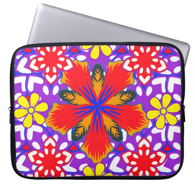Niedliche, blumengeschmückte, nahtlose Ditsy-Muste Laptopschutzhülle (Vorderseite)