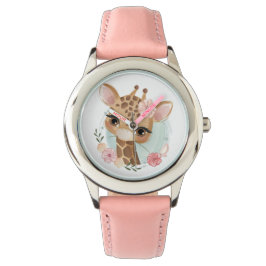Niedliche Blumengiraffe Armbanduhr