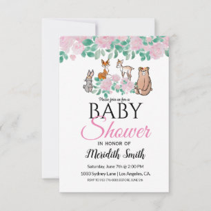 Niedliche Blumenhühner Babydusche Einladung