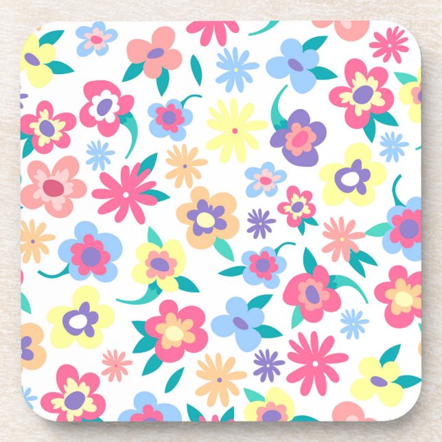 Niedliche Blumenmuster Getränkeuntersetzer (Vorderseite)
