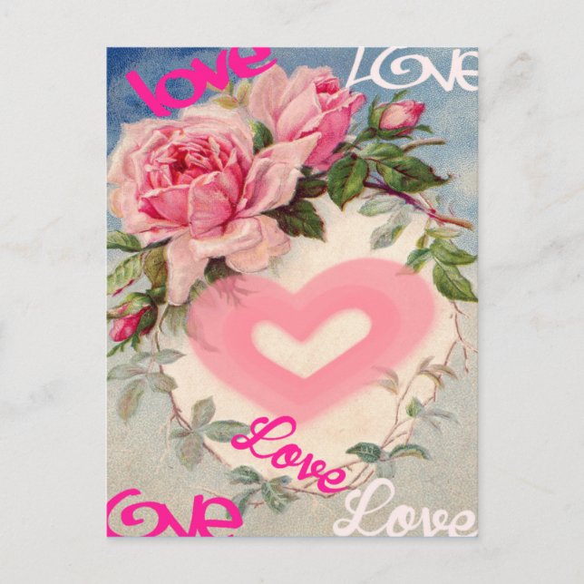 niedliche Blumenpost-Karte, Liebe Postkarte (Vorderseite)