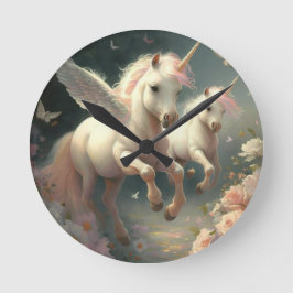 Niedliche Blumenzwiebeln, die kleine Pony Round Cl Runde Wanduhr