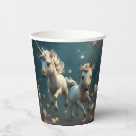 Niedliche Blumenzwiebeln fliegen wenig Pony Papier Pappbecher