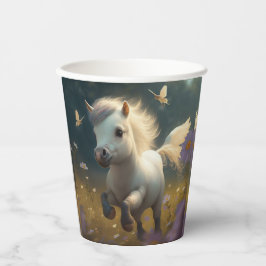 Niedliche Blumenzwiebeln fliegen wenig Pony Papier Pappbecher