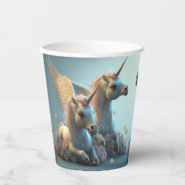 Niedliche Blumenzwiebeln fliegen wenig Pony Papier Pappbecher