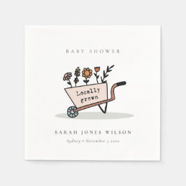 Niedliche Blush Blumenkartentoilettendusche Serviette