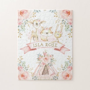 Niedliche Blush Floral Tribal Woodland Tiere