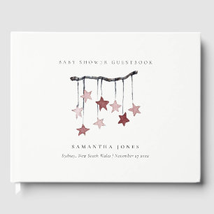 Niedliche Blush Pink Star Mobile Baby Dusche Gästebuch