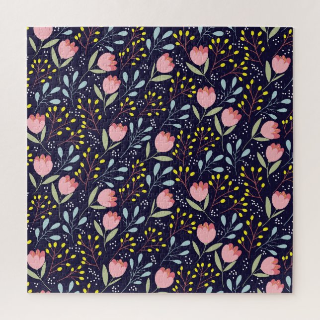 Niedliche Blüte: Farbenfrohe Blume Muster. (Vertikal)