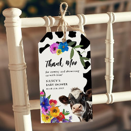 Niedliche Blüte "Heilige Kuh" Danke Moo Baby Dusch Geschenkanhänger