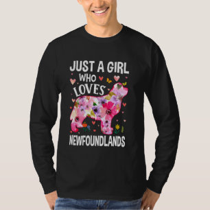 Niedliche Blüte nur ein Mädchen, das Neufundländer T-Shirt