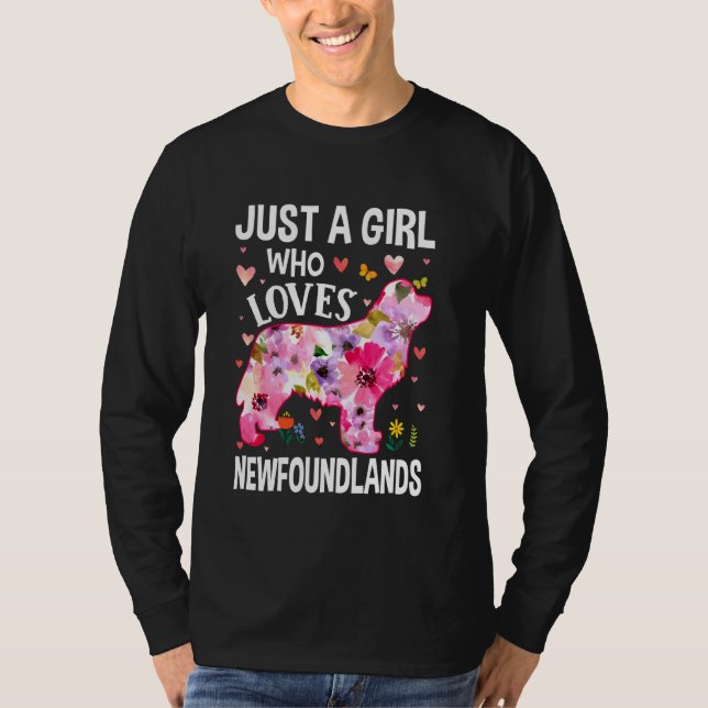 Niedliche Blüte nur ein Mädchen, das Neufundländer T-Shirt (Vorderseite)
