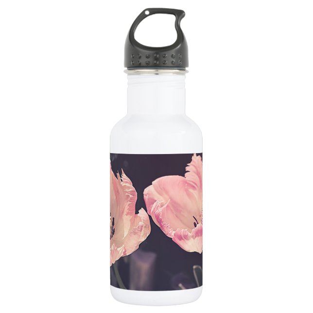 Niedliche blutende Tulipen - Personalisiert Edelstahlflasche (Vorderseite)