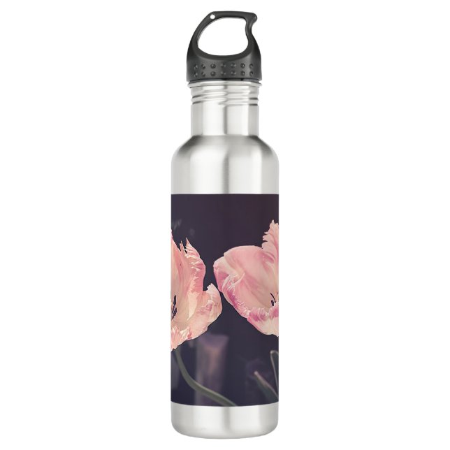 Niedliche blutende Tulipen - Personalisiert Edelstahlflasche (Vorderseite)