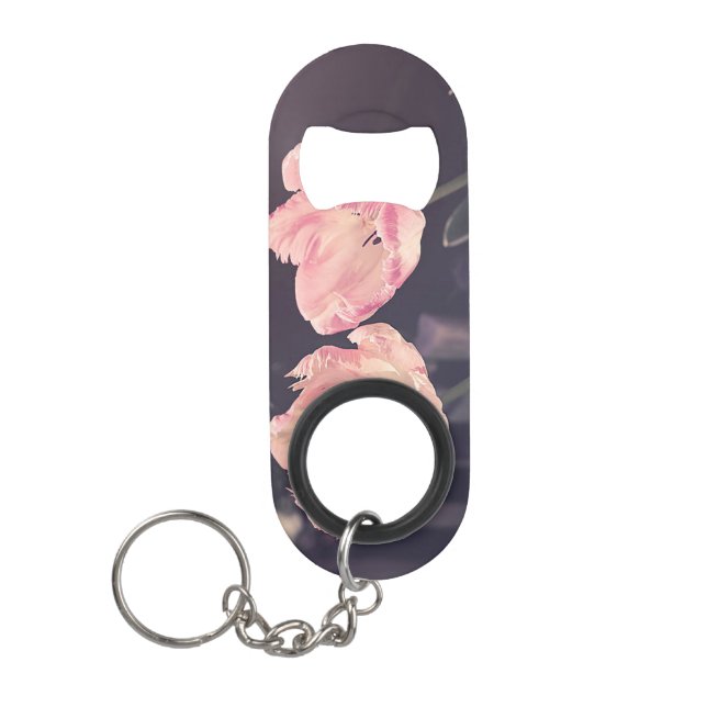 Niedliche blutende Tulipen - Personalisiert Mini Flaschenöffner (Vorderseite)