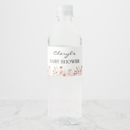 Niedliche Blütendusche Wasser Flasche Etikett