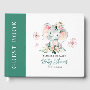 Niedliche Blütenlephant-Babydusche Gästebuch