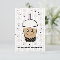 Niedliche Boba Bubble Tee Pun Flat Dankeschön Kart