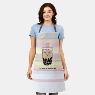 Niedliche Boba Milk Tee Pun All-Over-Print-Schürz Schürze