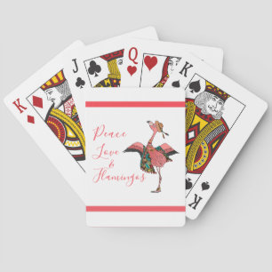 Niedliche Bohemische Flamingo Peace Liebe & Flamin Spielkarten