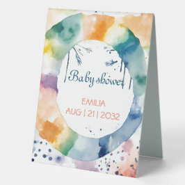 Niedliche BOHO Babydusche Tischaufsteller