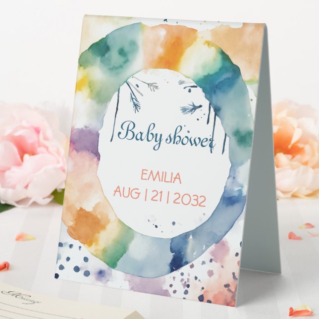Niedliche BOHO Babydusche Tischaufsteller (In Situ (Hochzeit))