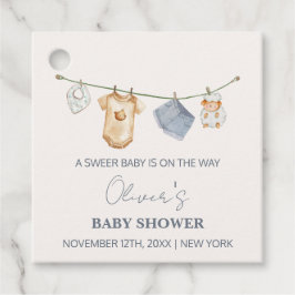 Niedliche Boho Clothesline Babydusche Geschenkanhänger