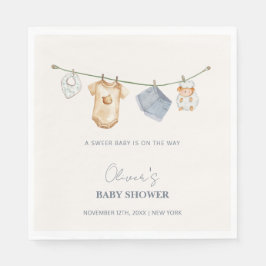 Niedliche Boho Clothesline Babydusche Serviette