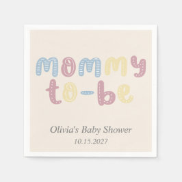 Niedliche Boho Mommy als Babydusche Serviette