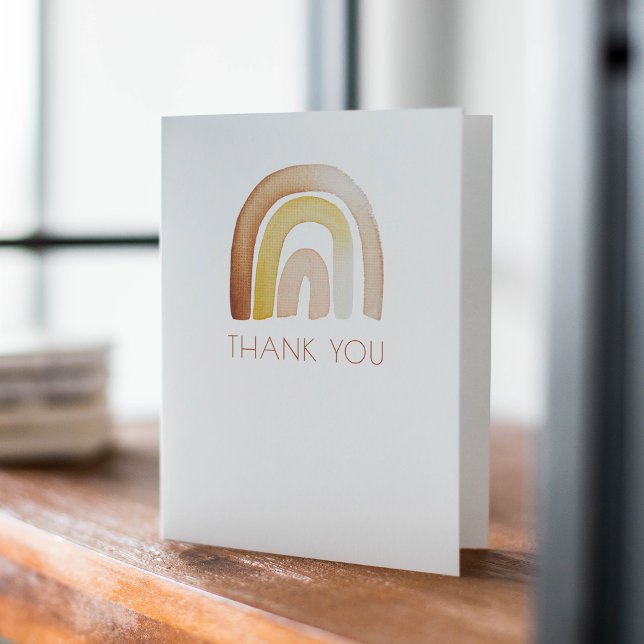 Niedliche Boho Rainbow Baby Dusche Vielen Dank Dankeskarte (Von Creator hochgeladen)