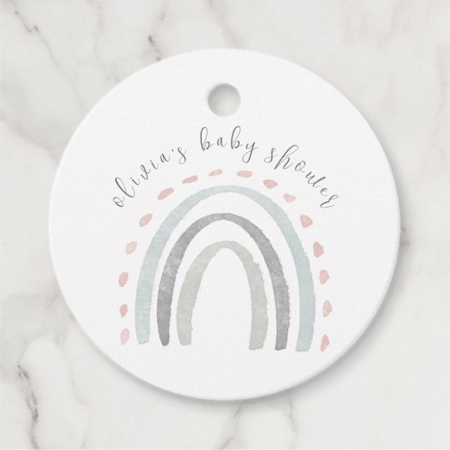 Niedliche Boho Rainbow Girl Baby Dusche Geschenkanhänger (Vorderseite)