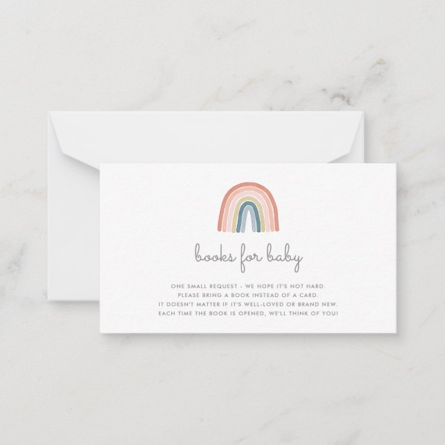 Niedliche Boho Regenbogenbücher für Baby Shower Co Mitteilungskarte (Vorderseite)