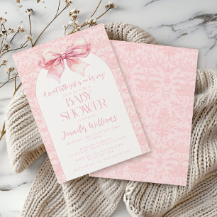 Niedliche boho schicke Rosa Bugbaby-Dusche Einladung