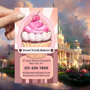 Niedliche Bonbon Cupcake Bakery Business Card Visitenkarte