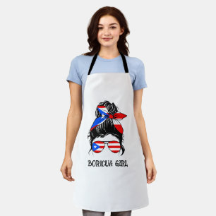 Niedliche Boricua Girl Puerto Rico Flag Schürze
