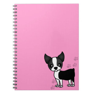 Niedliche Boston-Terrier-Cartoon-Tatzen-Drucke - Notizblock