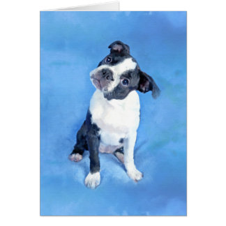 Niedliche Boston-Terrier-Welpen-Malerei