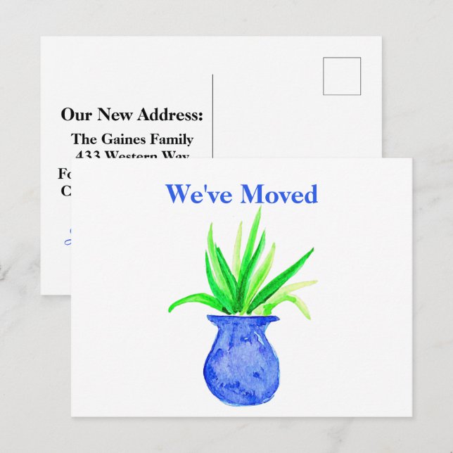 Niedliche botanische Ankündigung für Wasserfarbe Postkarte (Vorne/Hinten)