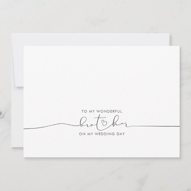 Niedliche Botschaft an meinen Bruder bei Hochzeite (Vorderseite)