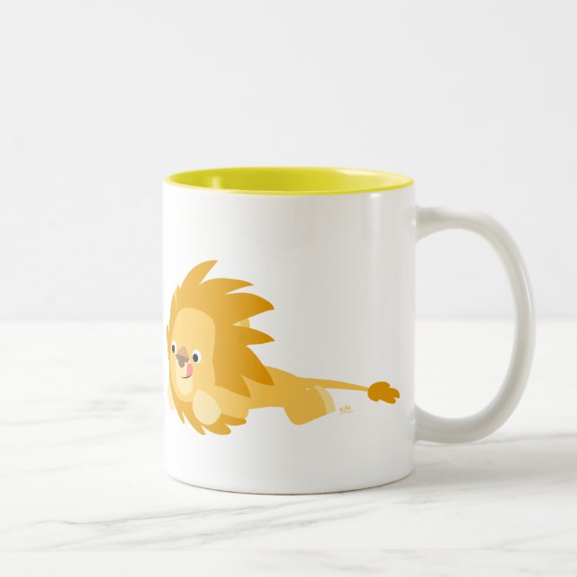 Niedliche Bouncy Cartoon Lion Tasse (Rechts)