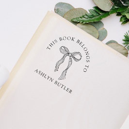 Niedliche Bow Personal Library Book Briefmarke Gummistempel