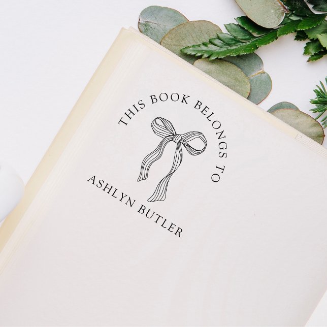 Niedliche Bow Personal Library Book Briefmarke Gummistempel (Von Creator hochgeladen)