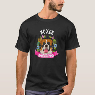 Niedliche Boxer Dog Mama Blume Welpen Hunde T-Shirt