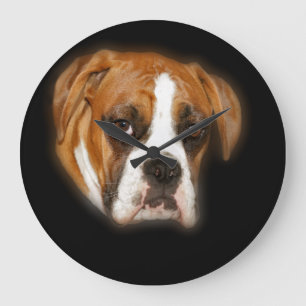Niedliche Boxer-Hundeporträt-Wand-Uhr Große Wanduhr