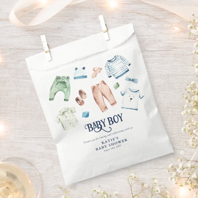 Niedliche Boy Kleidung Kinderwagen Kinderdusche Geschenktütchen (Ausgeschnitten)