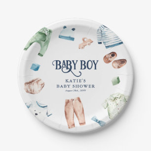 Niedliche Boy Kleidung Kinderwagen Kinderdusche Pappteller