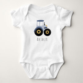 Niedliche Boys Blue Farm Traktor mit Name Baby Strampler