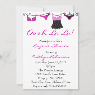 Niedliche Bra/Lingerie Bridal Dusche Einladung