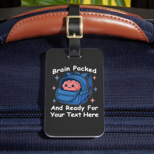 Niedliche "Brain Ready"-Version von Back-to-School Gepäckanhänger